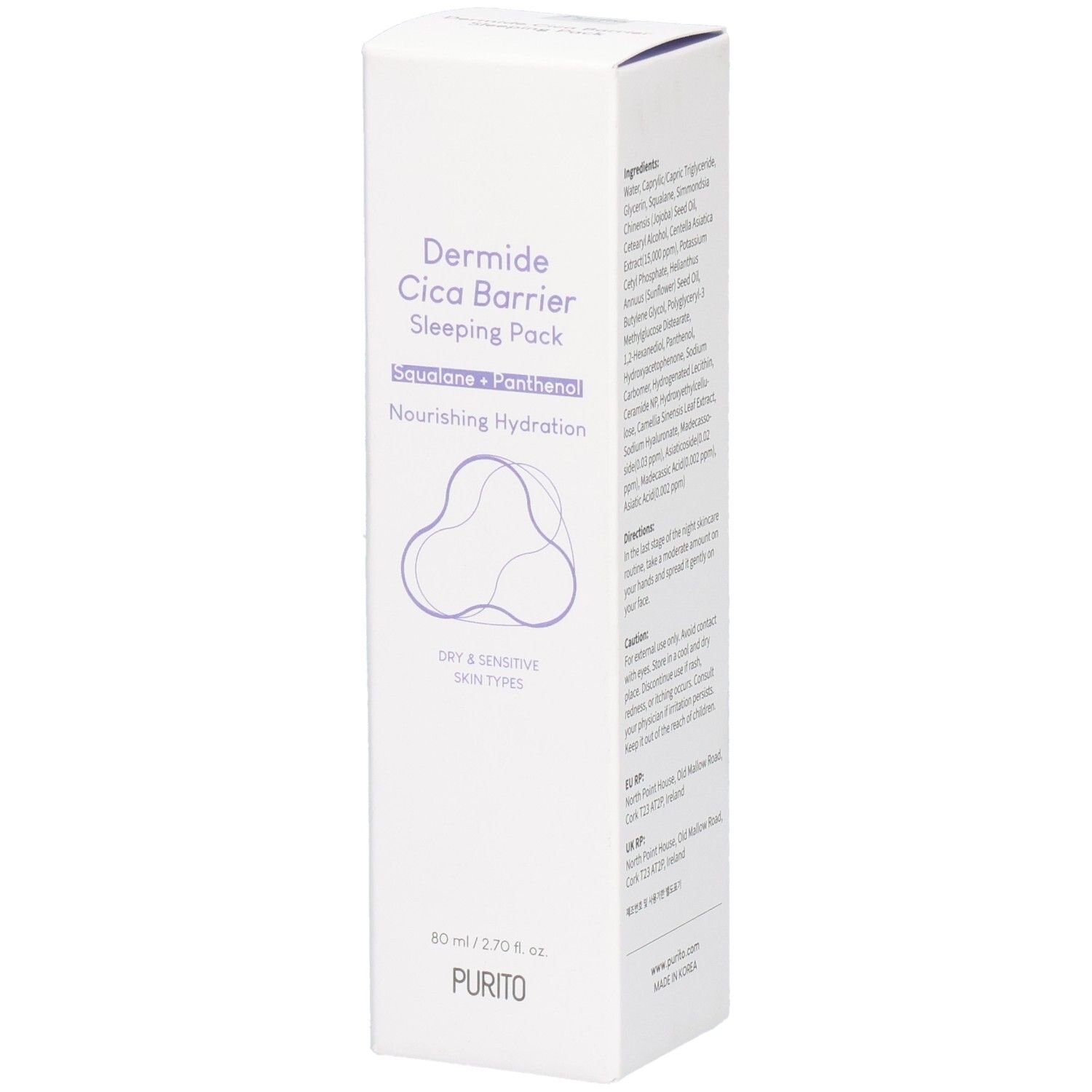 Purito Dermide Cica Barrier Sleeping Pack Gel(S) 80 ml