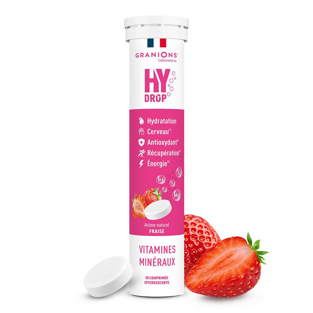 Granions Hydrop Vitamines Minéraux Fraise Comprimés Taille 20 - Image 2