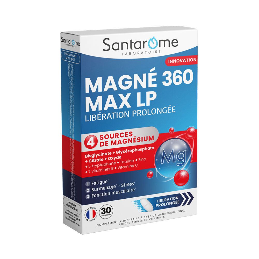 Santarome Magné 360 Max Lp Magnésium Vitamines B & Zinc Comprimé(S) 30 Pc(S)
