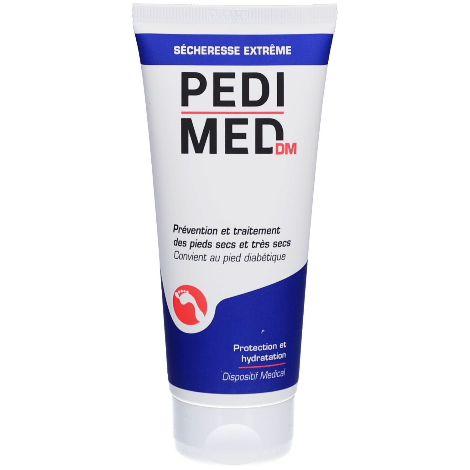 PEDIMED DM crème 100ml, prévention et traitement des pieds secs à très secs. Convient au pied du diabétique. A partir de 12 ans. Dispositif médical. 