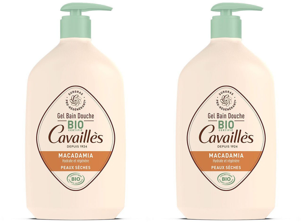 Rogé Cavaillès Gel Bain Douche certifié Bio Huile de Macadamia 2x1000 ml