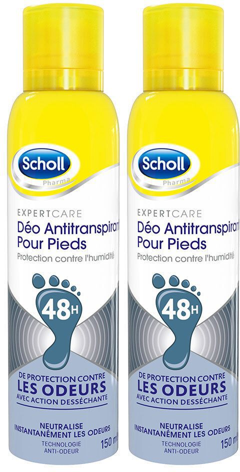 Scholl Expertcare Déo Antitranspirant Pour Pieds 2x150 ml Spray