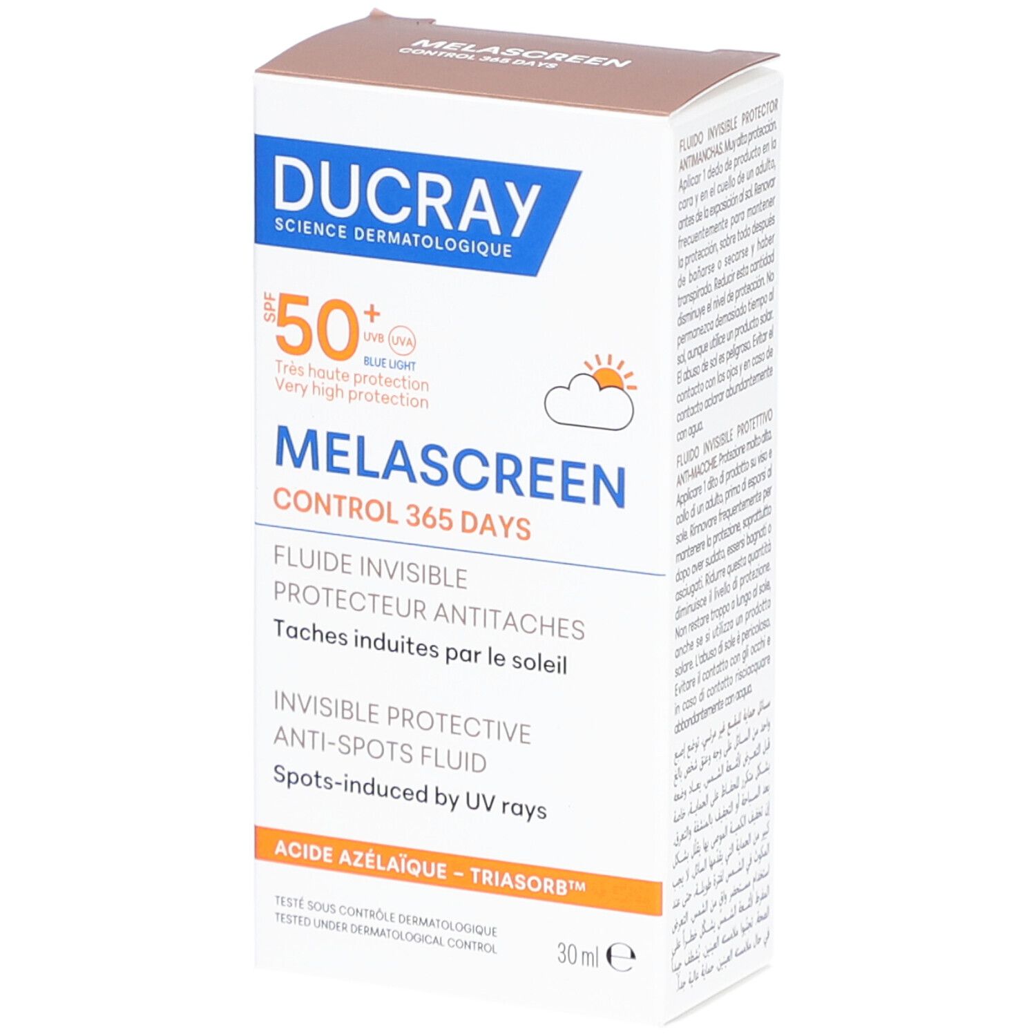 Ducray Melascreen Fluide Anti-Tâches Protecteur Spf50+ Crème Protection Solaire 30 Ml