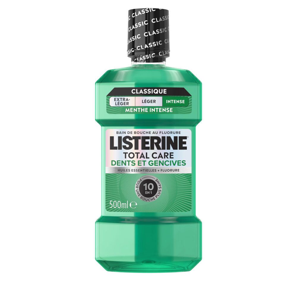 Listerine Blanches Total Care Bain De Bouche Dents Et Gencives Menthe Intense 500 Ml - Image 4