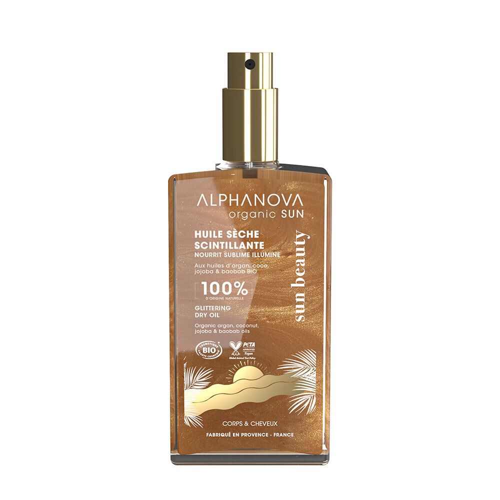 ALPHANOVA Organic Sun Huile Sèche Scintillante 100 ml Huile