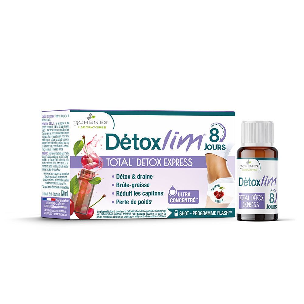 Les 3 Chênes Detoxlim – Cure Détox Express Et Drainante En 8 Jours Solution Orale 120 Ml - Image 1