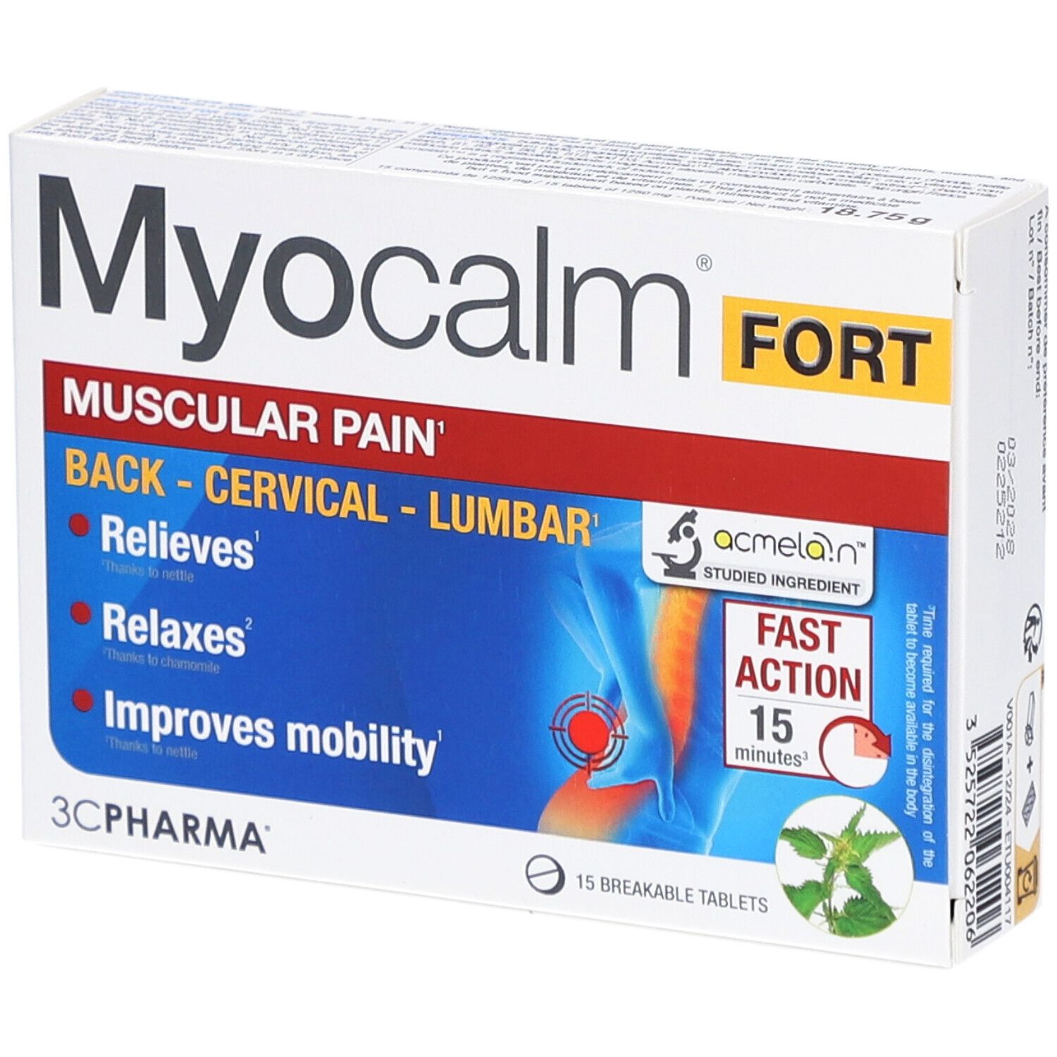 3CPHARMA Myocalm Fort Douleurs Cervicales 15 pc(s) Comprimé(S)