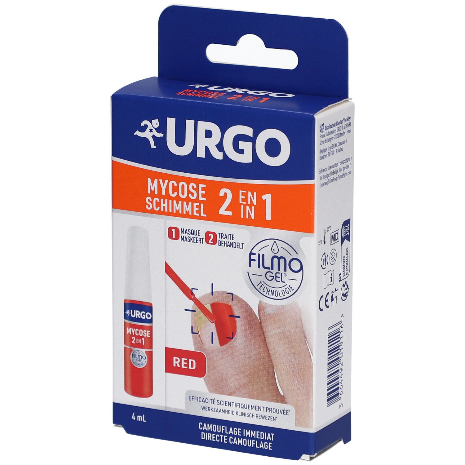 Urgo Filmogel Mycose 2En1 Rouge Solution(S) 4 Ml