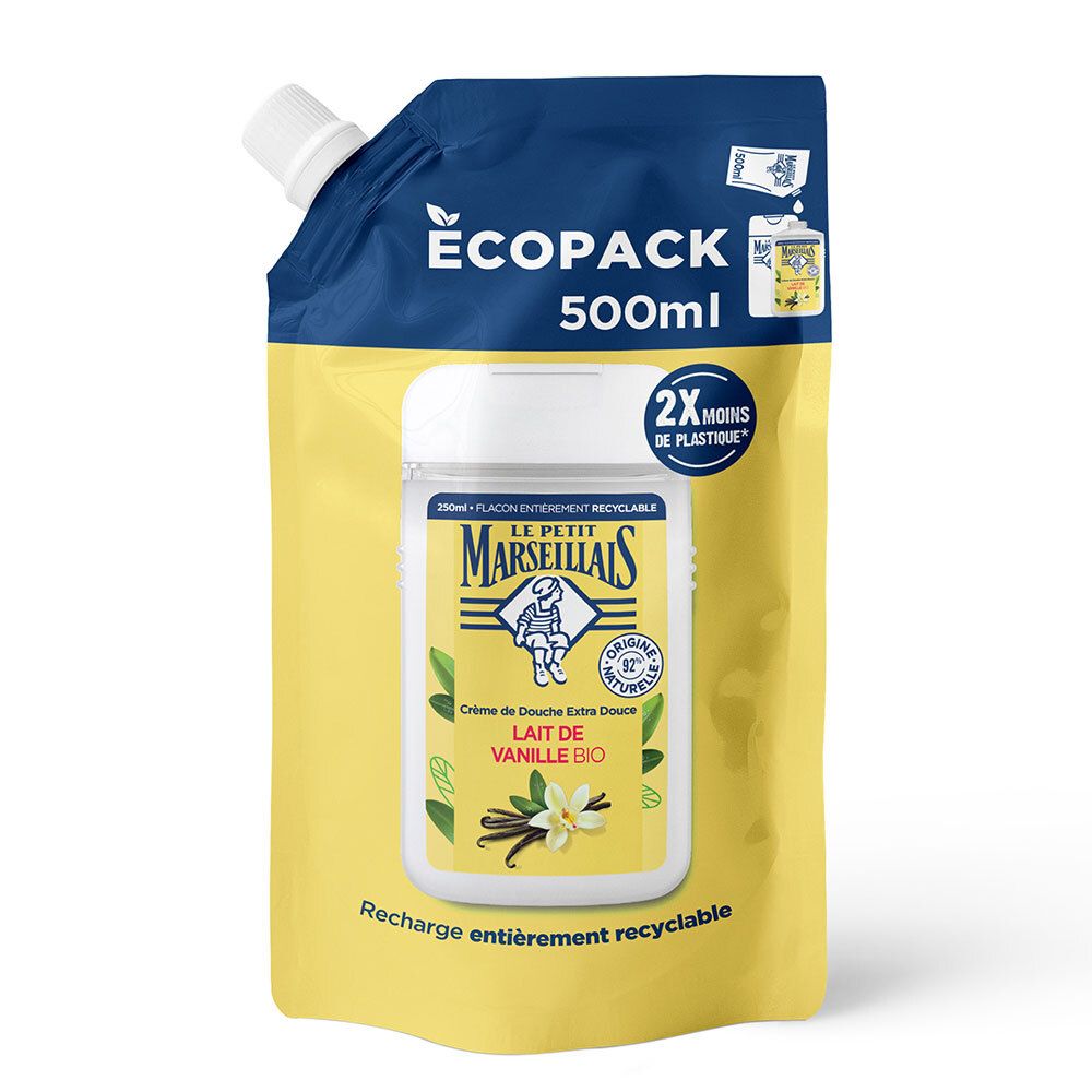 Le Petit Marseillais Recharge Crème de Douche Extra Douce Lait Vanille BIO 500 ml