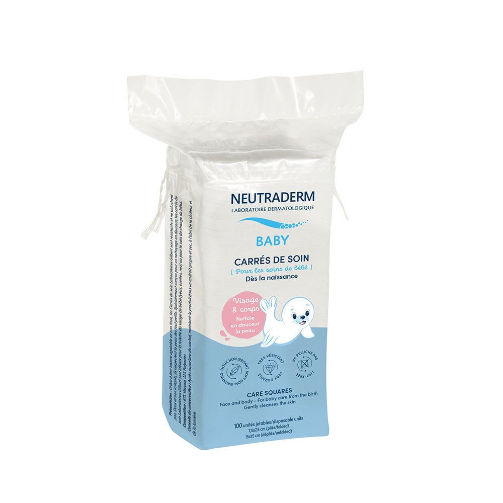 Neutraderm Baby Carrés de Soin Visage & Corps 100 pc(s) Coton