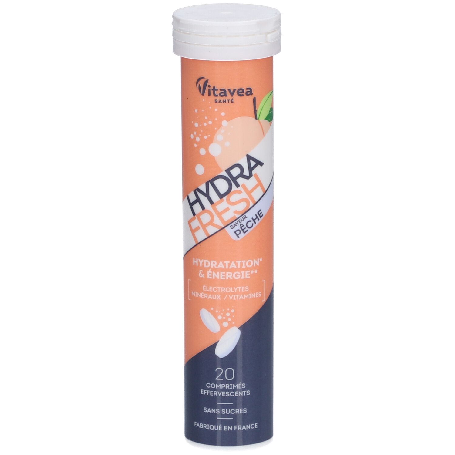 Vitavéa Hydrafresh Saveur Pêche Hydratation & Énergie 20 pc(s) Comprimés Effervescents