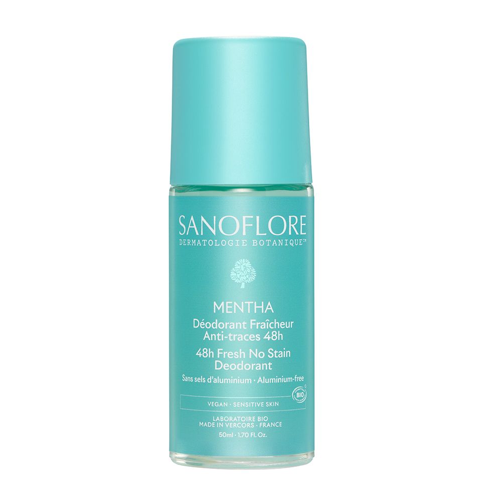 Sanoflore Mentha Déodorant Fraîcheur Anti-Traces 48H Rouleau 50 Ml - Image 1