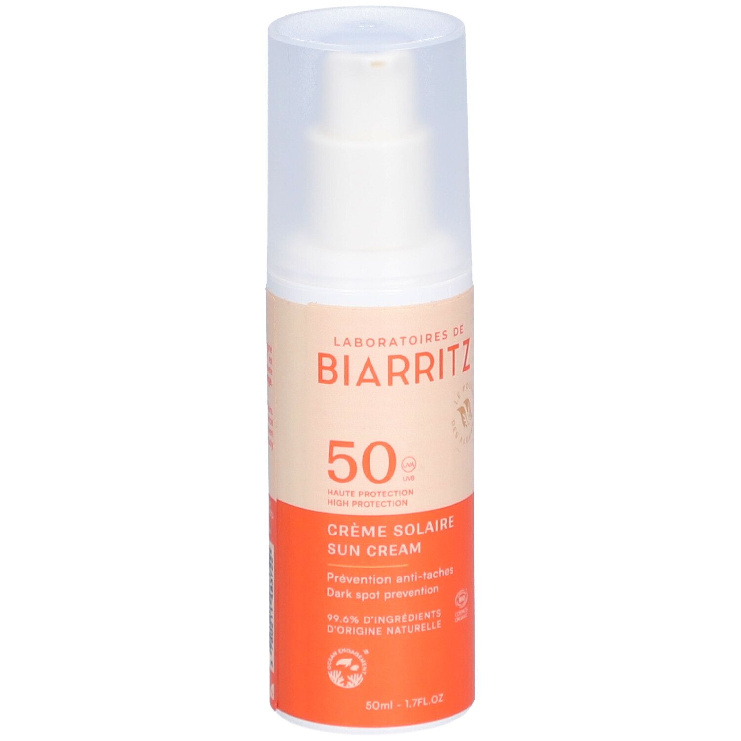 Laboratoires De Biarritz Crème Solaire Visage Spf50 50 Ml