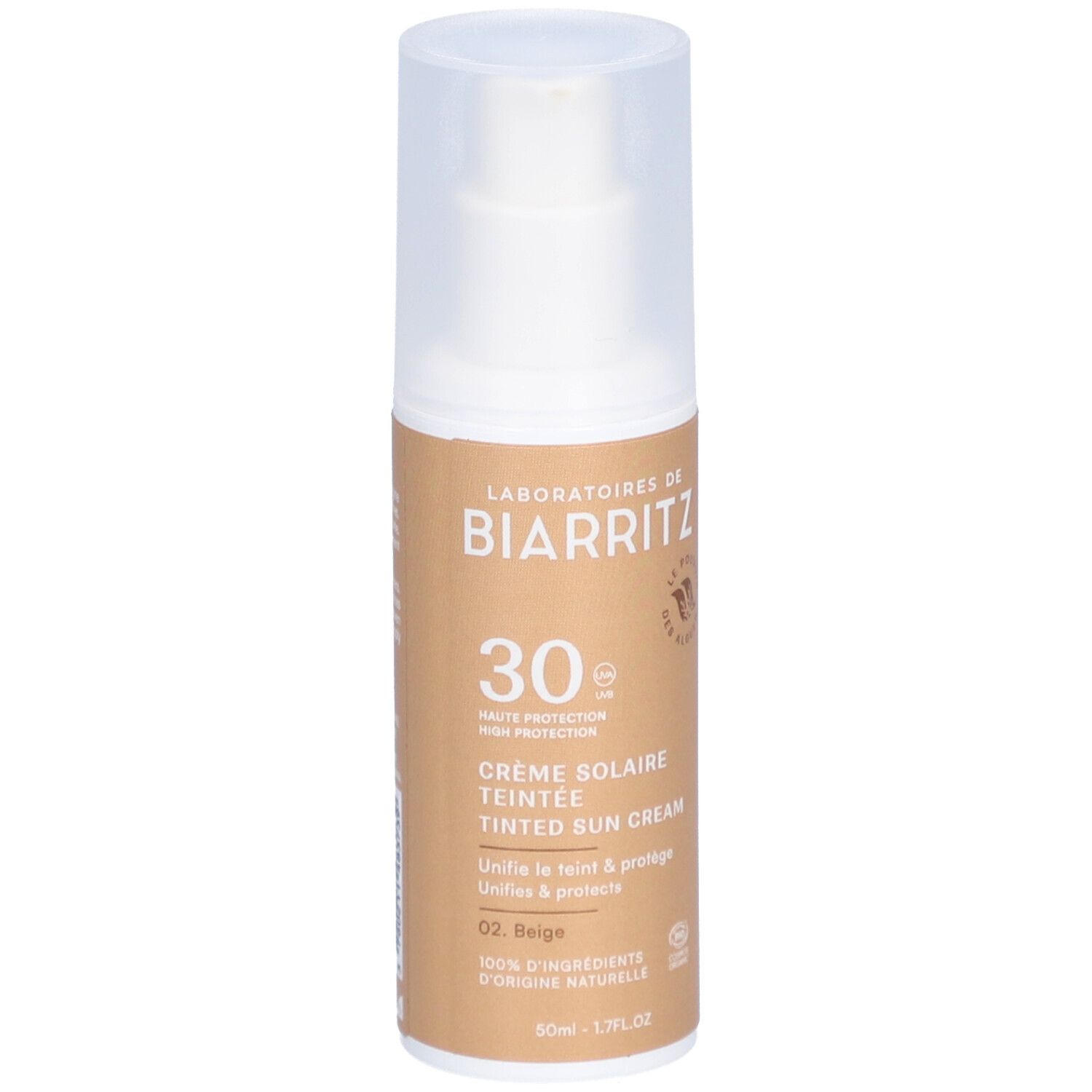 Laboratoires De Biarritz Crème Solaire Teintée Beige Spf30 50 Ml