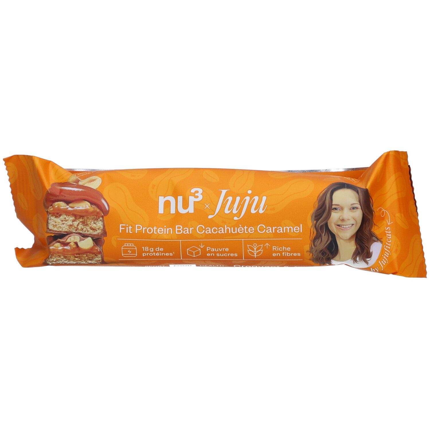 nu3 Fit Protein Bar Cacahuète Caramel x Jujufitcats Aliment 55 g