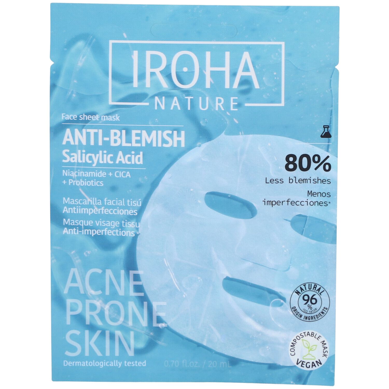 IROHA Masque Facial en Tissu Anti-Imperfections 20 ml Masque(S) Pour Le Visage