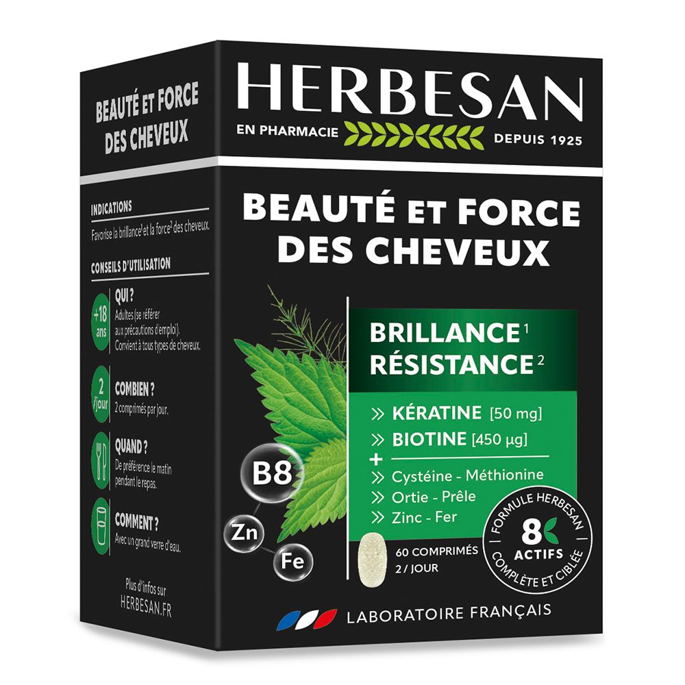 Herbesan Beauté Et Force Des Cheveux – Brillance & Résistance Comprimé(S) 60 Pc(S)