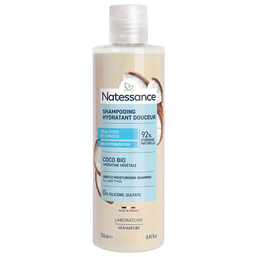 NATESSANCE Shampoing hydratant douceur coco 250 ml Shampooing