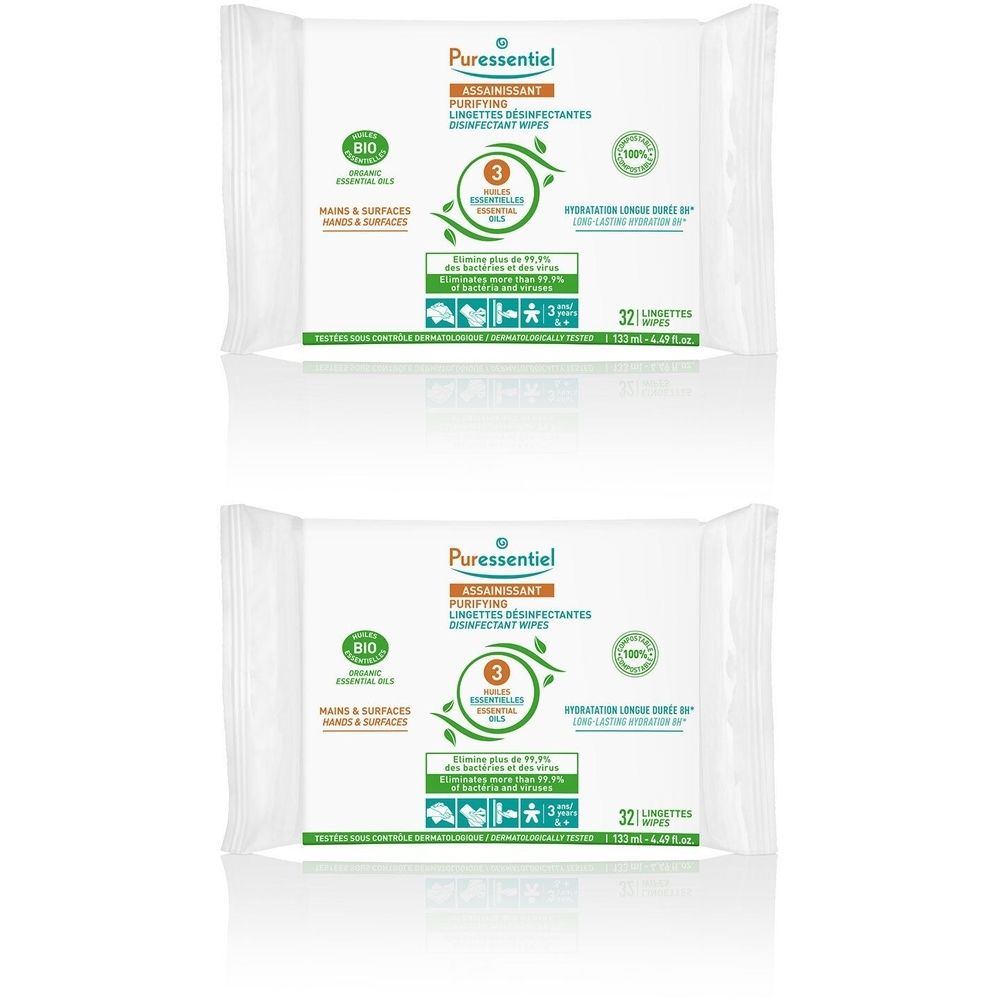Puressentiel Lingettes Désinfectantes Lingette(S) 2x32 pc(s)