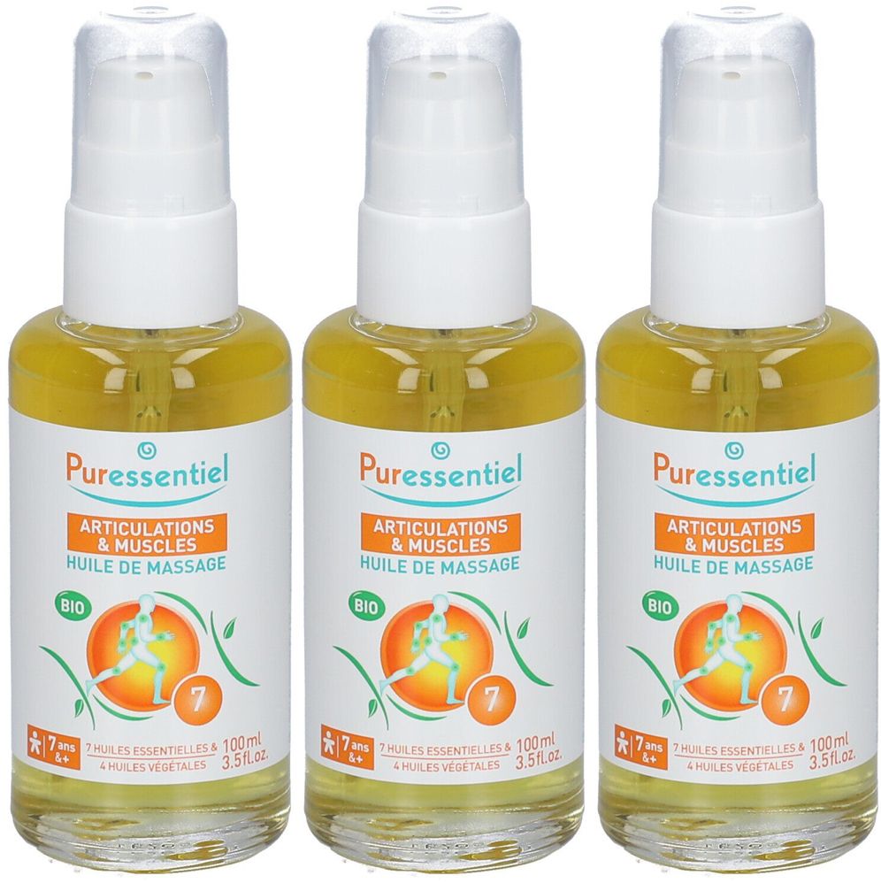 Puressentiel Huile de Massage BIO Effort Musculaire Arnica - Gaulthérie 3x100 ml