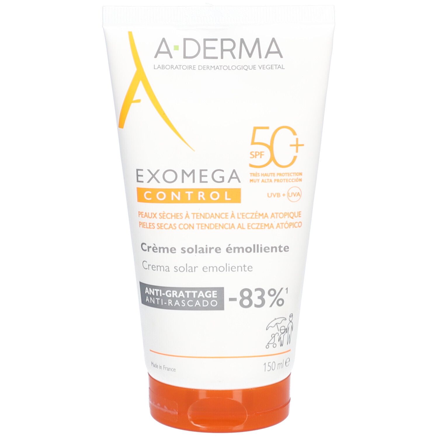 A-Derma A Derma Exomega Crème Solaire Emolliente Spf50+ 150 Ml
