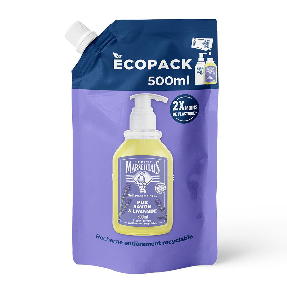 LE PETIT MARSEILLAIS Recharge Gel Lavant mains au pur savon & lavande 500 ml Savon