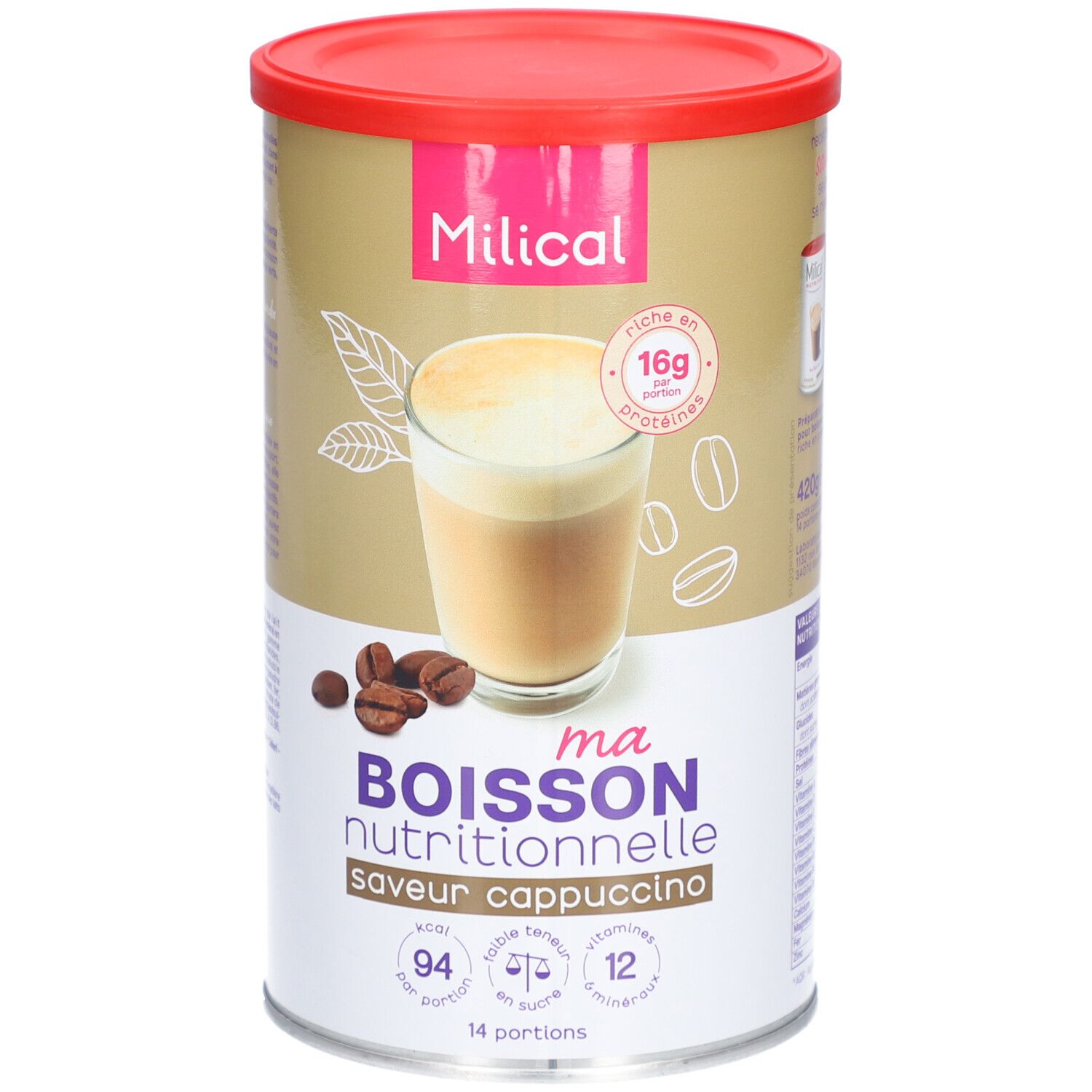 MILICAL Ma Boisson Nutritionnelle Saveur Cappuccino Poudre 420 g
