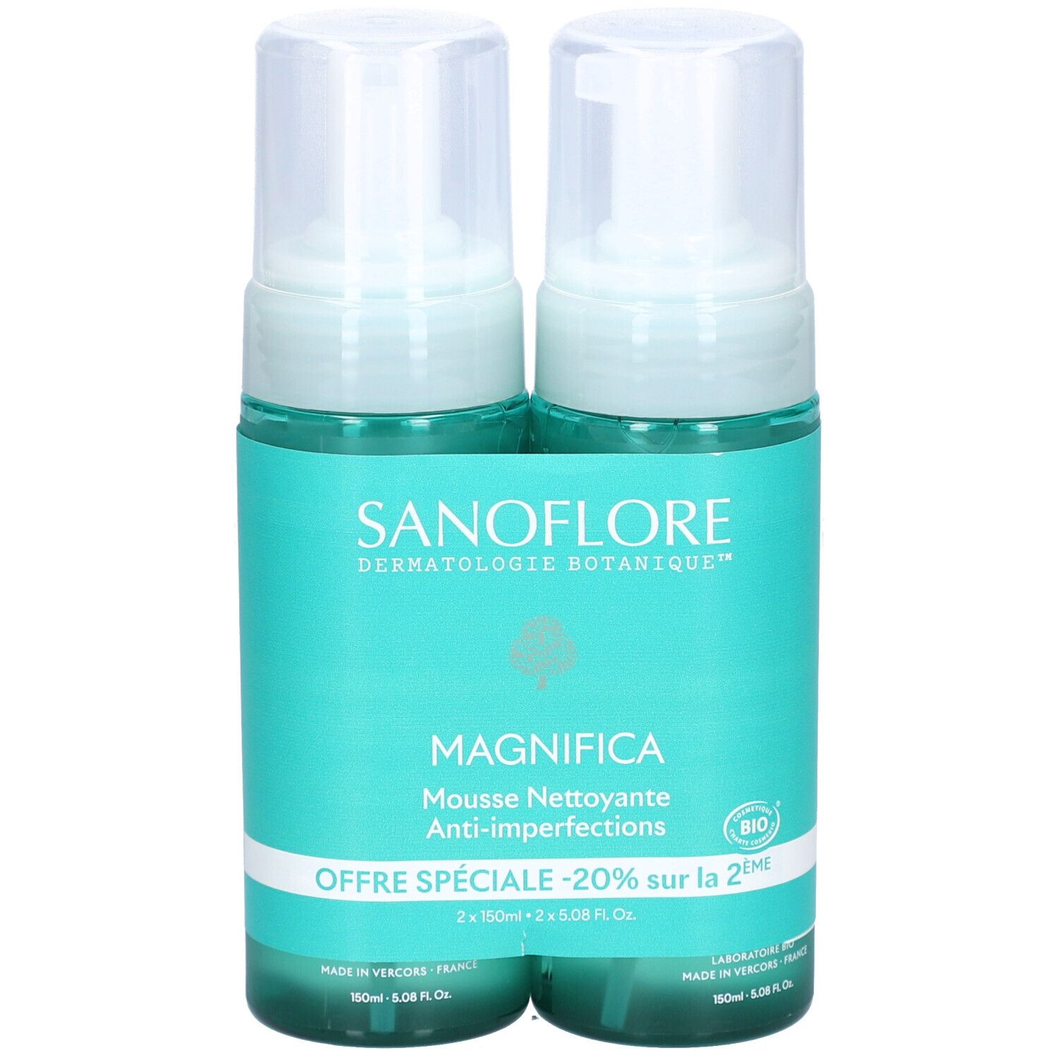 SANOFLORE Magnifica Mousse Nettoyant Anti-Imperfections x2 300 ml Gel Nettoyant