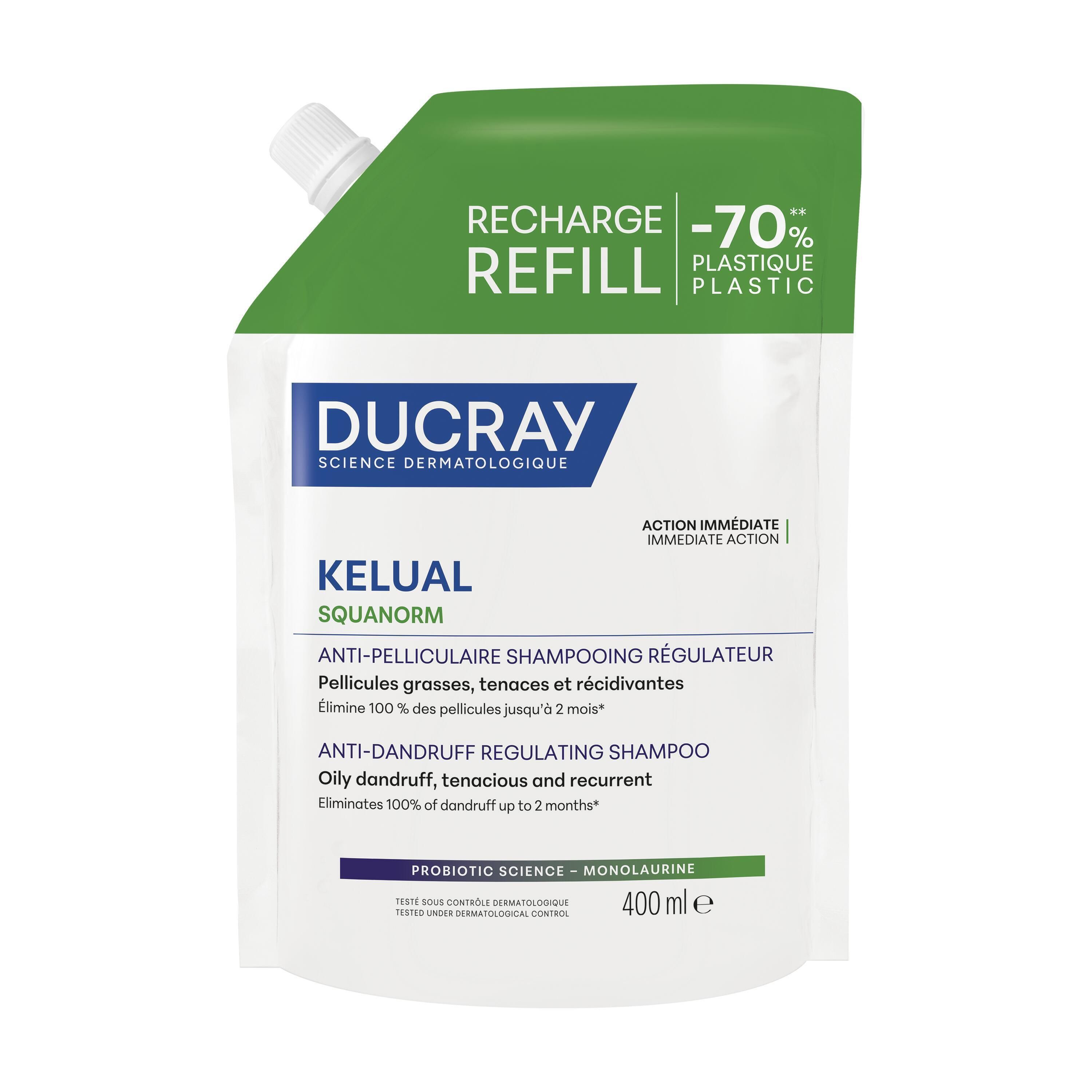 Ducray Kelual Squanorm Shampooing Régulateur Anti-Pelliculaire Eco-Recharge 400 Ml