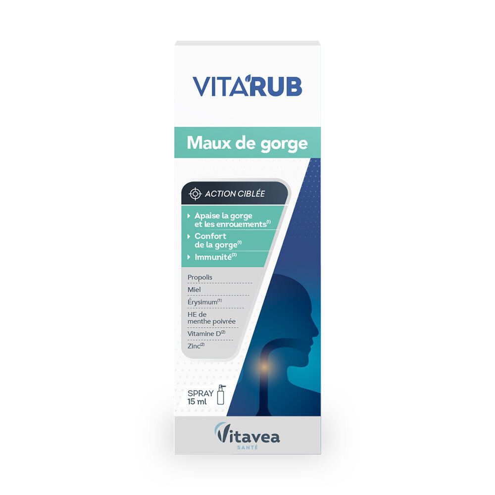 VITAVEA Vita'Rub Maux de Gorge Spray 15 ml Spray