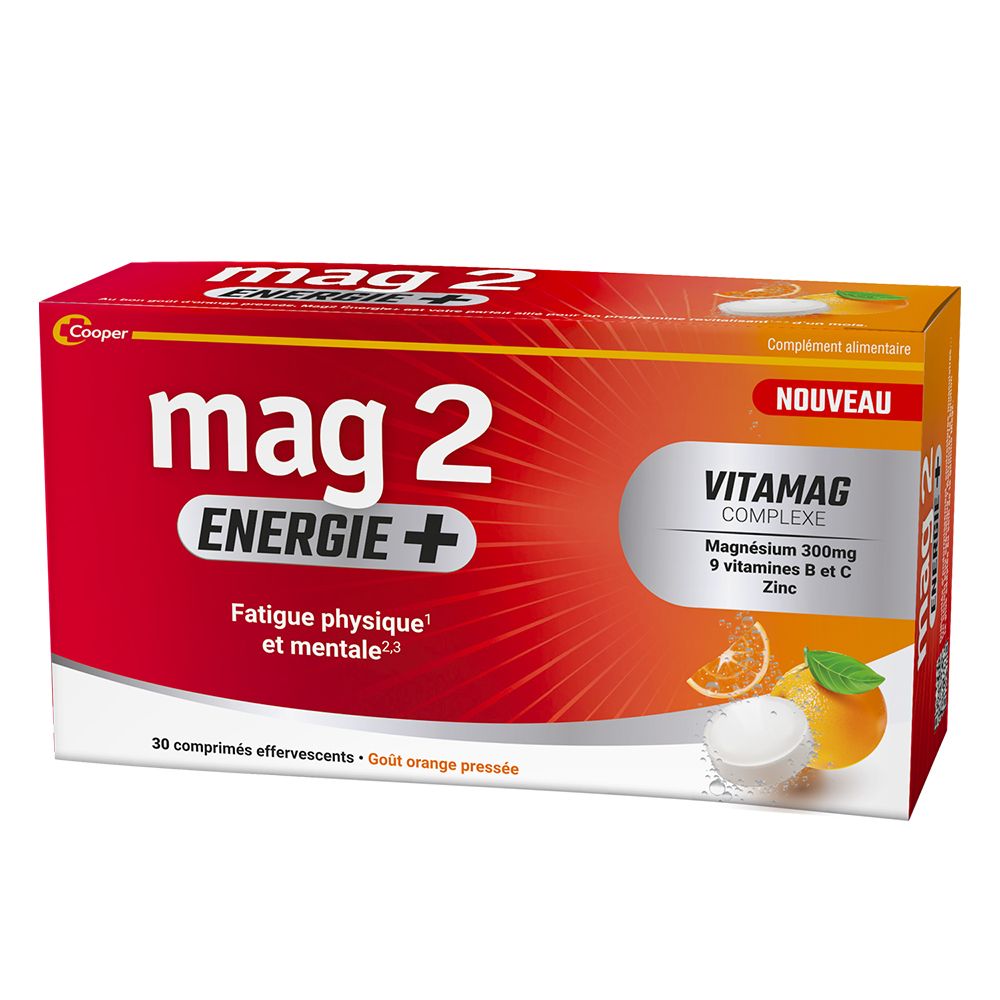 Cooper Mag2 Energie + Comprimés Effervescents 30 Pc(S)