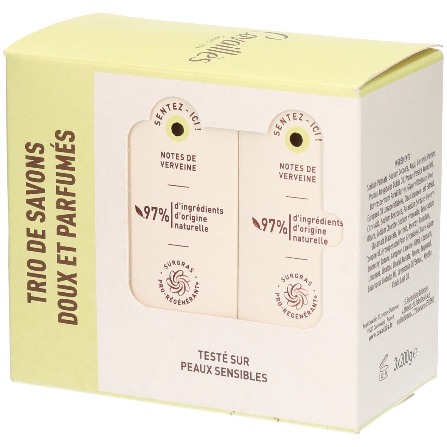 Cavaillès Savon Surgras Verveine Lot de 3 x 200 g - Image 3