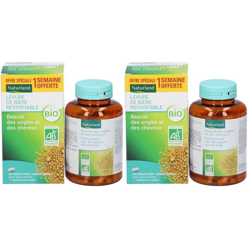 Naturland Levure de bière Revivifiable Bio - Végécaps 2x150+21 pc(s) Capsule(S)