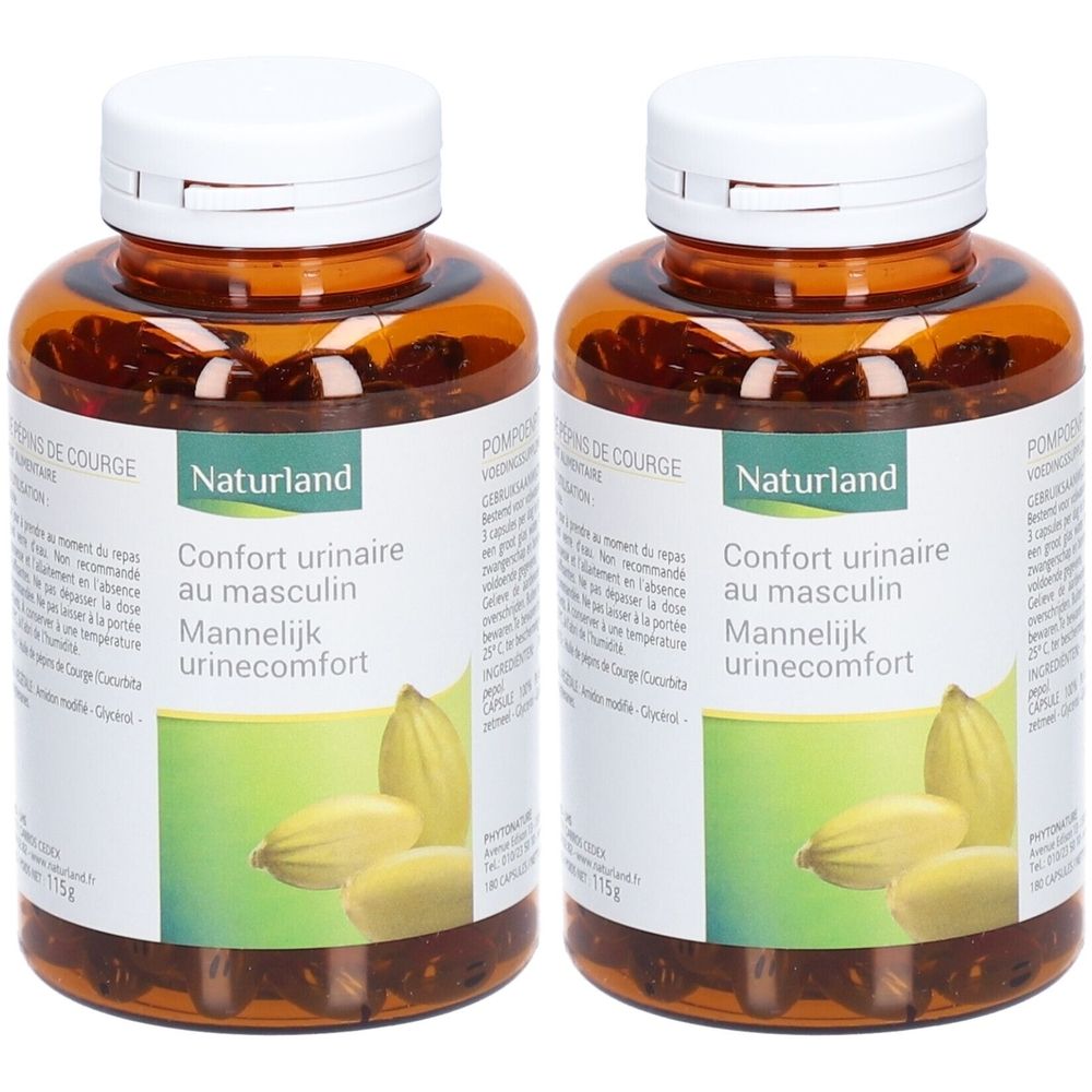 Naturland Huile de Pépin de Courge - Capsules 2x180 pc(s) Capsule(S)
