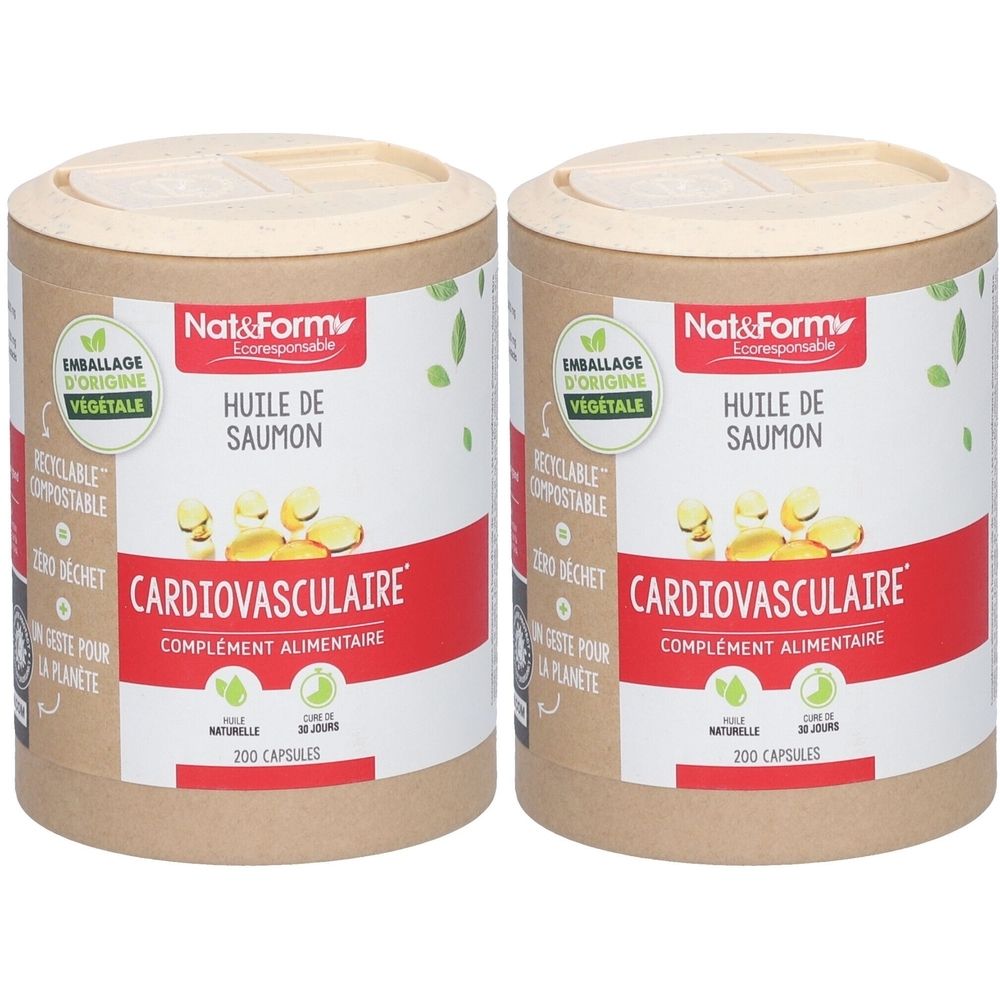Nat&Form Huile de saumon en capsules 2x200 pc(s) Capsule(S)