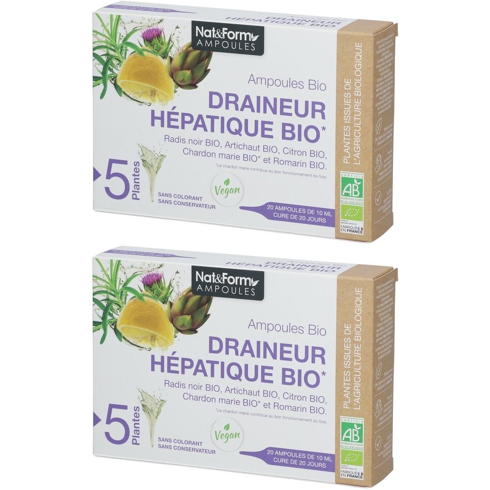 Nat & Form Ampoules Draineur hépatique BIO 2x20 pc(s) Ampoule(S)