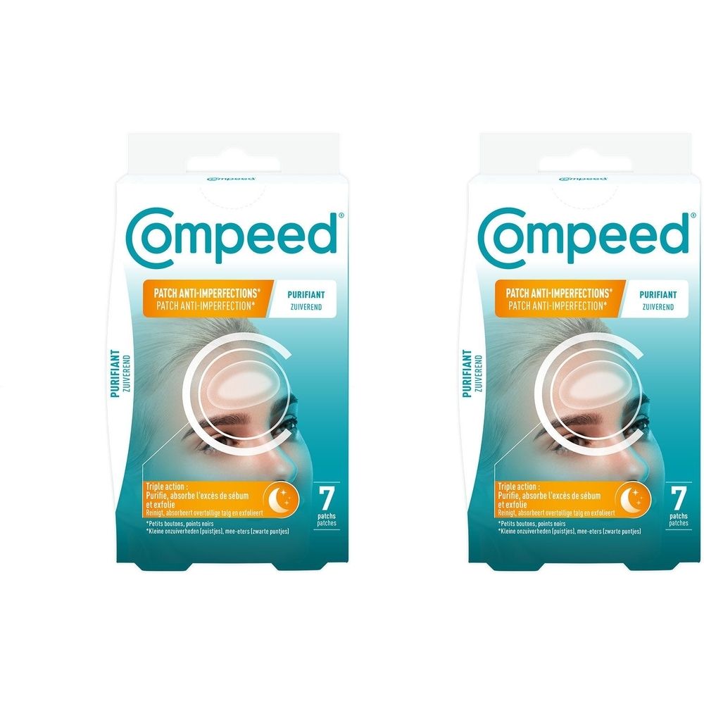 Compeed - Patchs anti-imperfections purifiants - patchs hydrocolloides - 7 patchs 2x7 pc(s) Pansement(S)