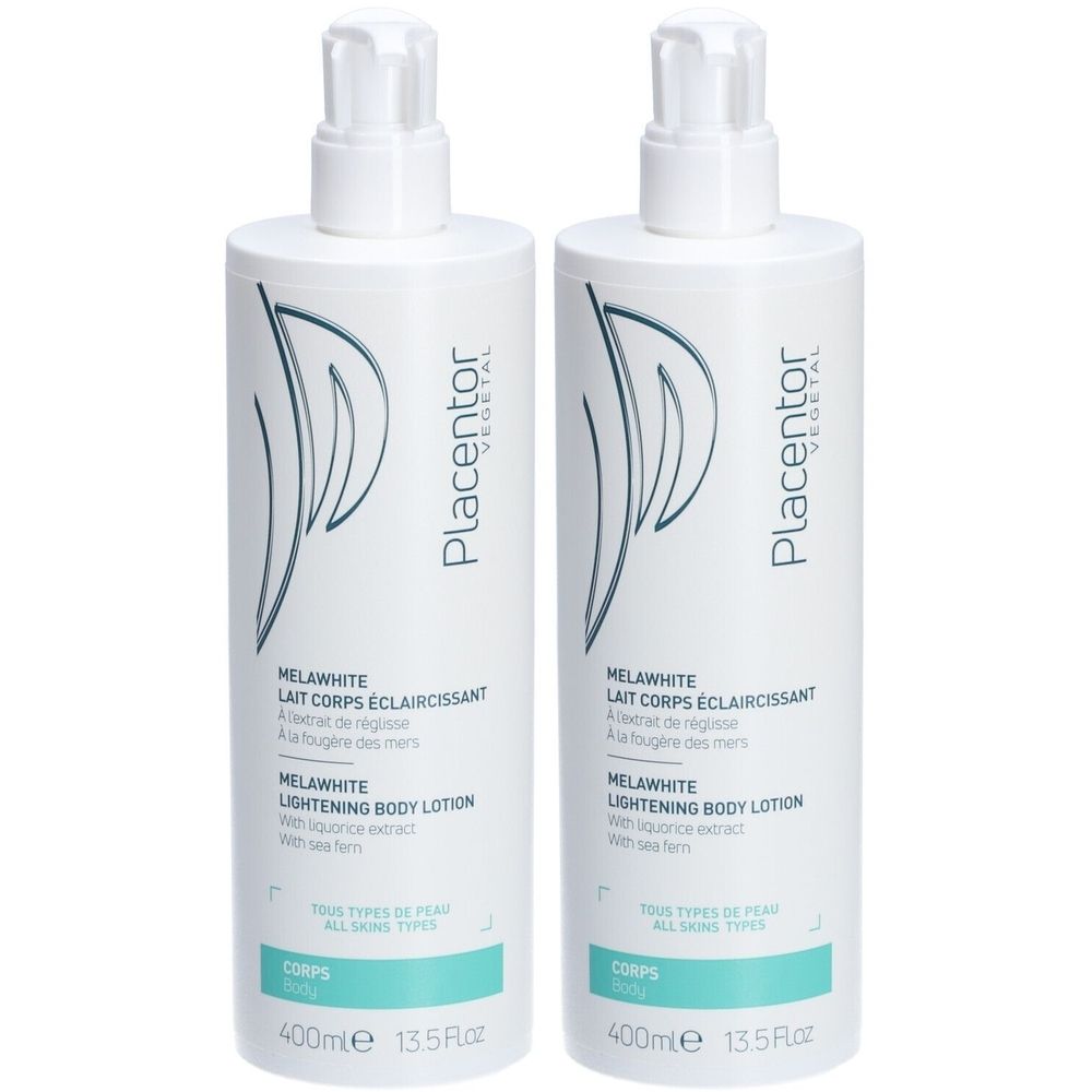 Placentor VEGETAL MÉLAWHITE LAIT CORPS ÉCLAIRCISSANT 2x400 ml Lait