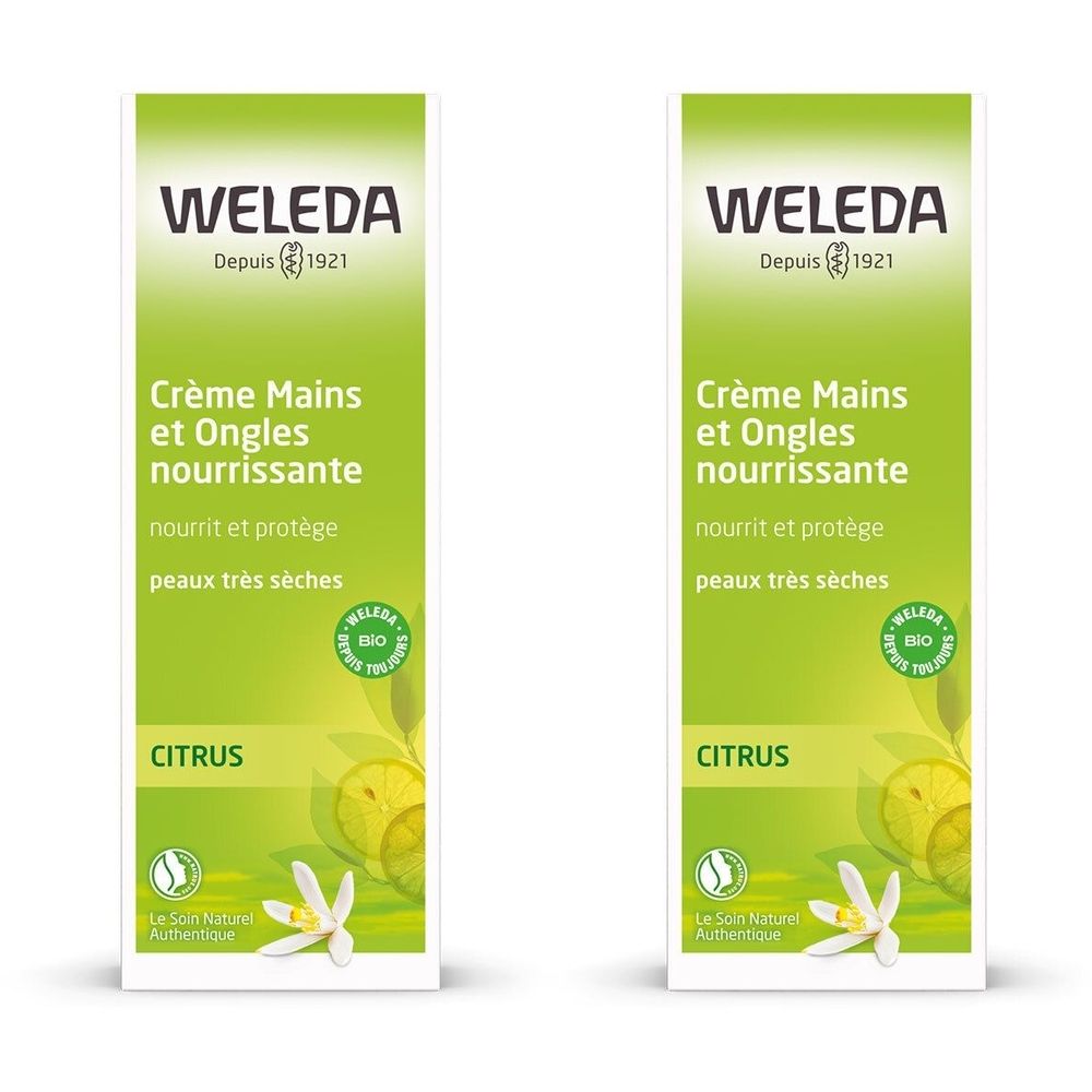 WELEDA Crème nutritive Mains et Ongles au Citrus 2x50 ml Crème Pour La Peau