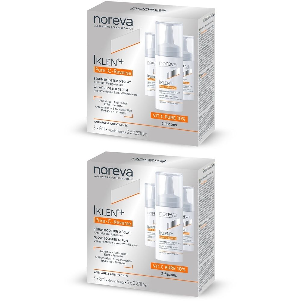 Noreva Iklen+ Pure C Reverse Sérum Booster d'Eclat Anti-Age et Anti-Tâches Concentré 2x3x8 ml