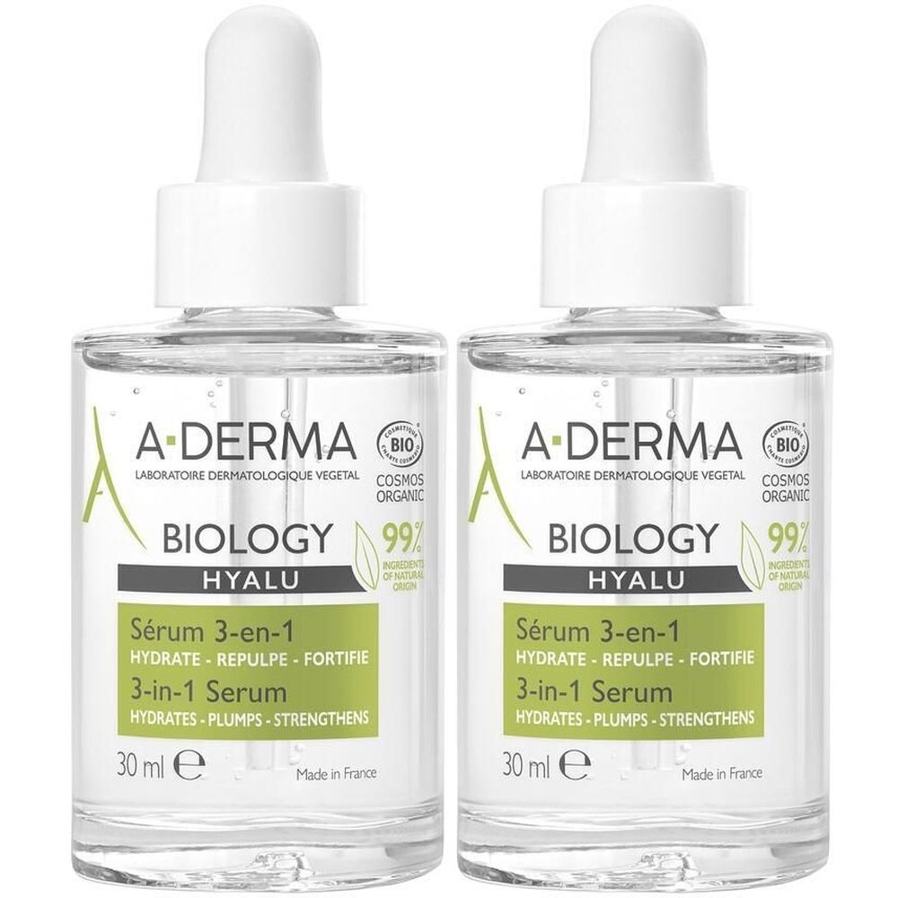 A-DERMA BIOLOGY HYALU Sérum 3 en 1 Concentré 2x30 ml