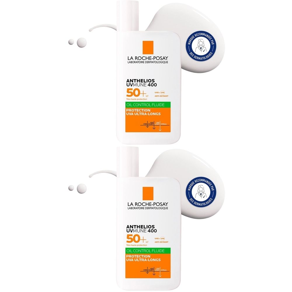 ANTHELIOS FLUIDE OIL CONTROL UVMUNE 400 AVEC PARFUM SPF50+ 50ML Émulsion 2x50 ml