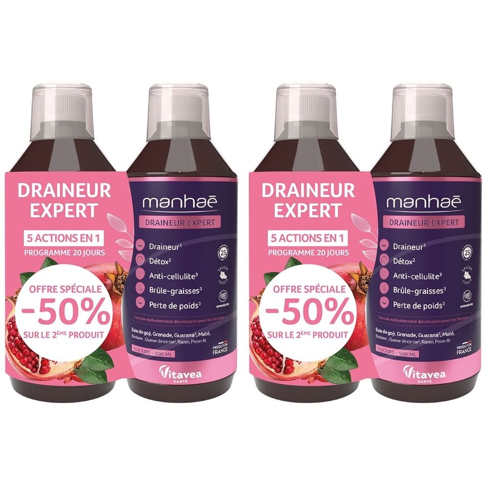 MANHAE DRAINEUR BRULEUR 500ML 2 2x500x2 ml Sirop