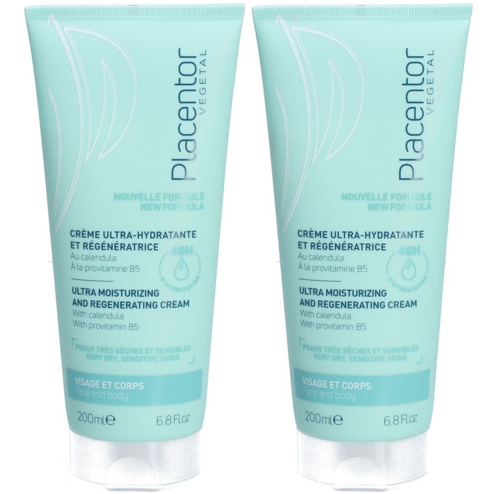 Placentor VEGETAL CRÈME ULTRA-HYDRATANTE ET RÉGÉNÉRATRICE 2x200 ml Crème Pour La Peau