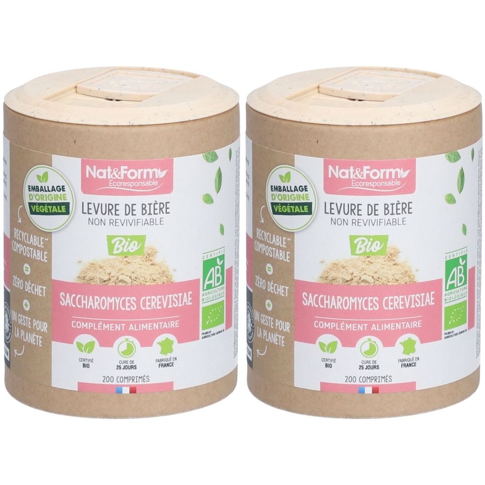 Nat&Form Levure de bière non revivifiable Bio en comprimés 2x200 pc(s) Comprimé(S)