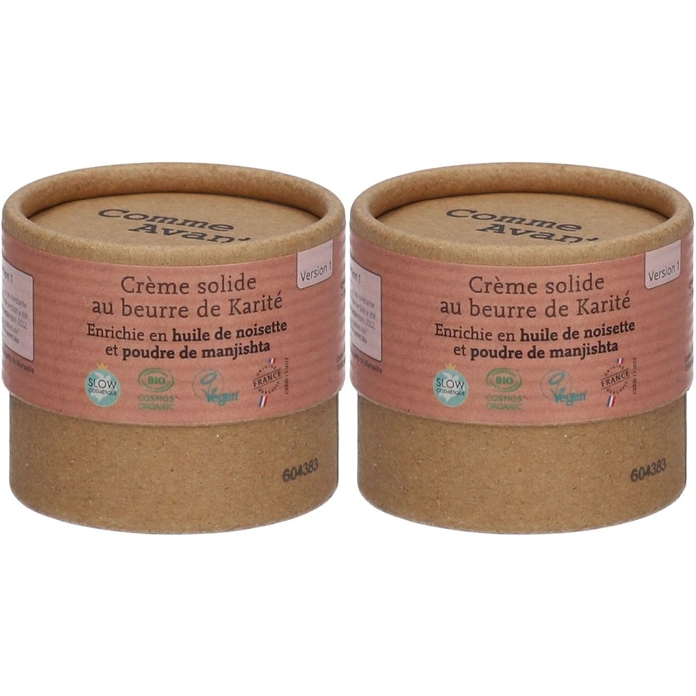 Comme Avant Crème solide à l'huile de noisette & poudre manjishta 2x50 g