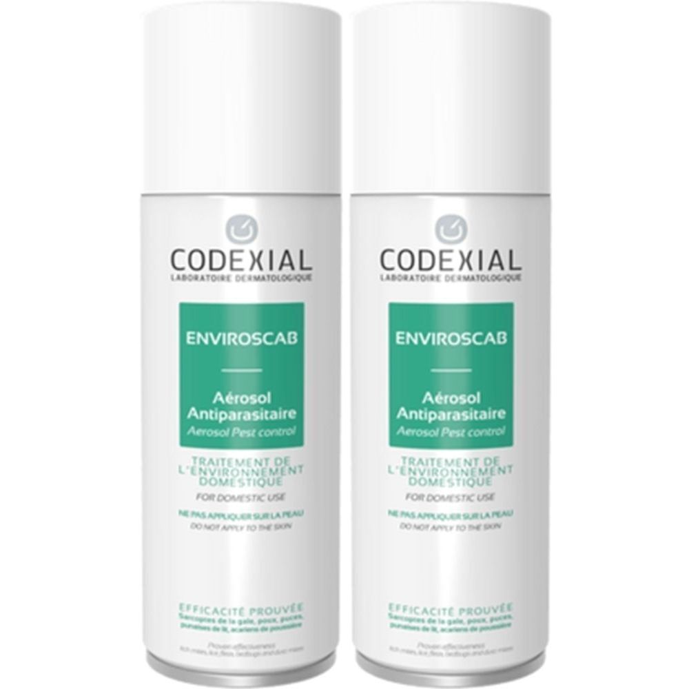 Enviroscab Aérosol Antiparasitaire, Spray antiparasitaire pour l'environnement, spray 200 2x200 ml