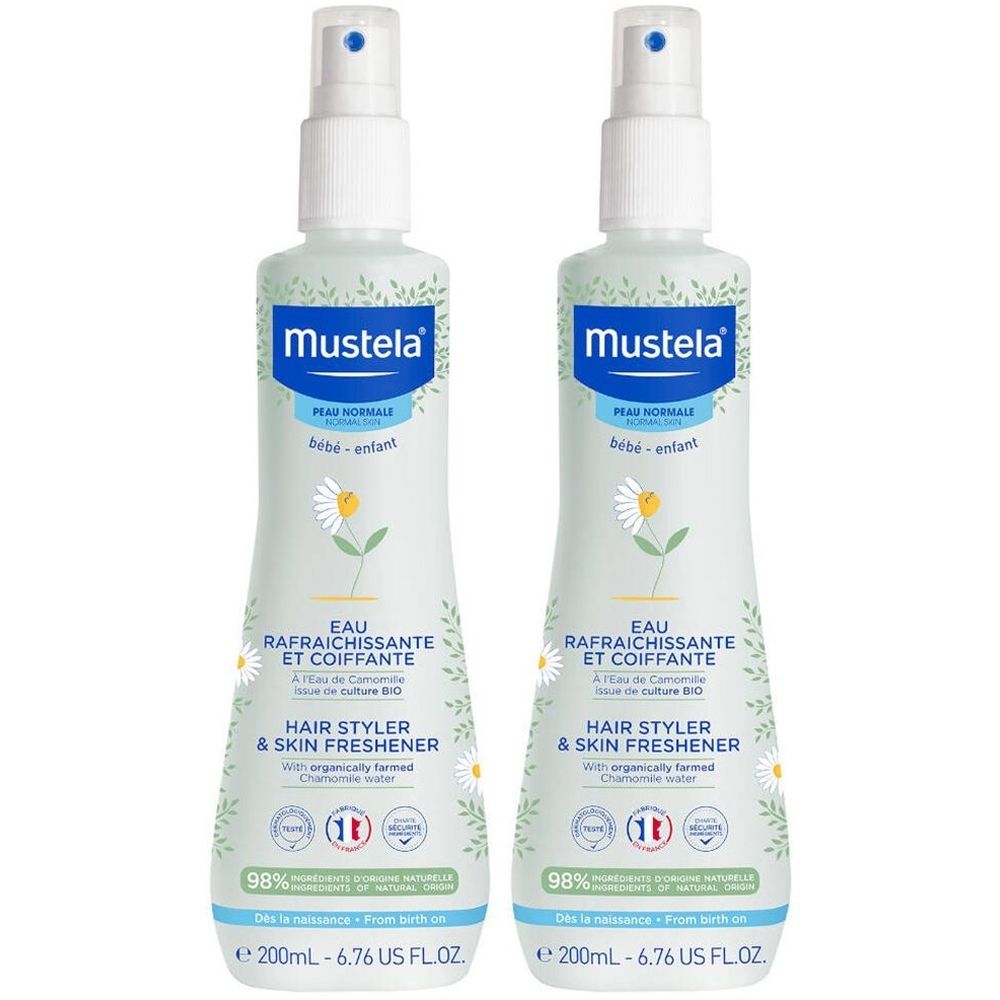 Mustela Bébé Eau Rafraîchissante Peau Normale Spray 2x200 ml