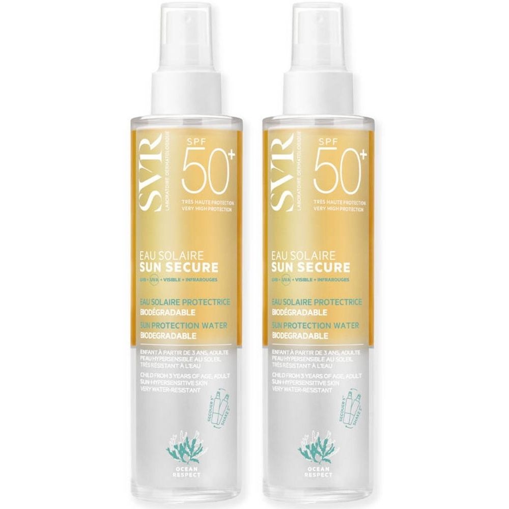 SVR SUN SECURE Eau Solaire SPF50+ 2x200 ml Eau Pour Le Visage