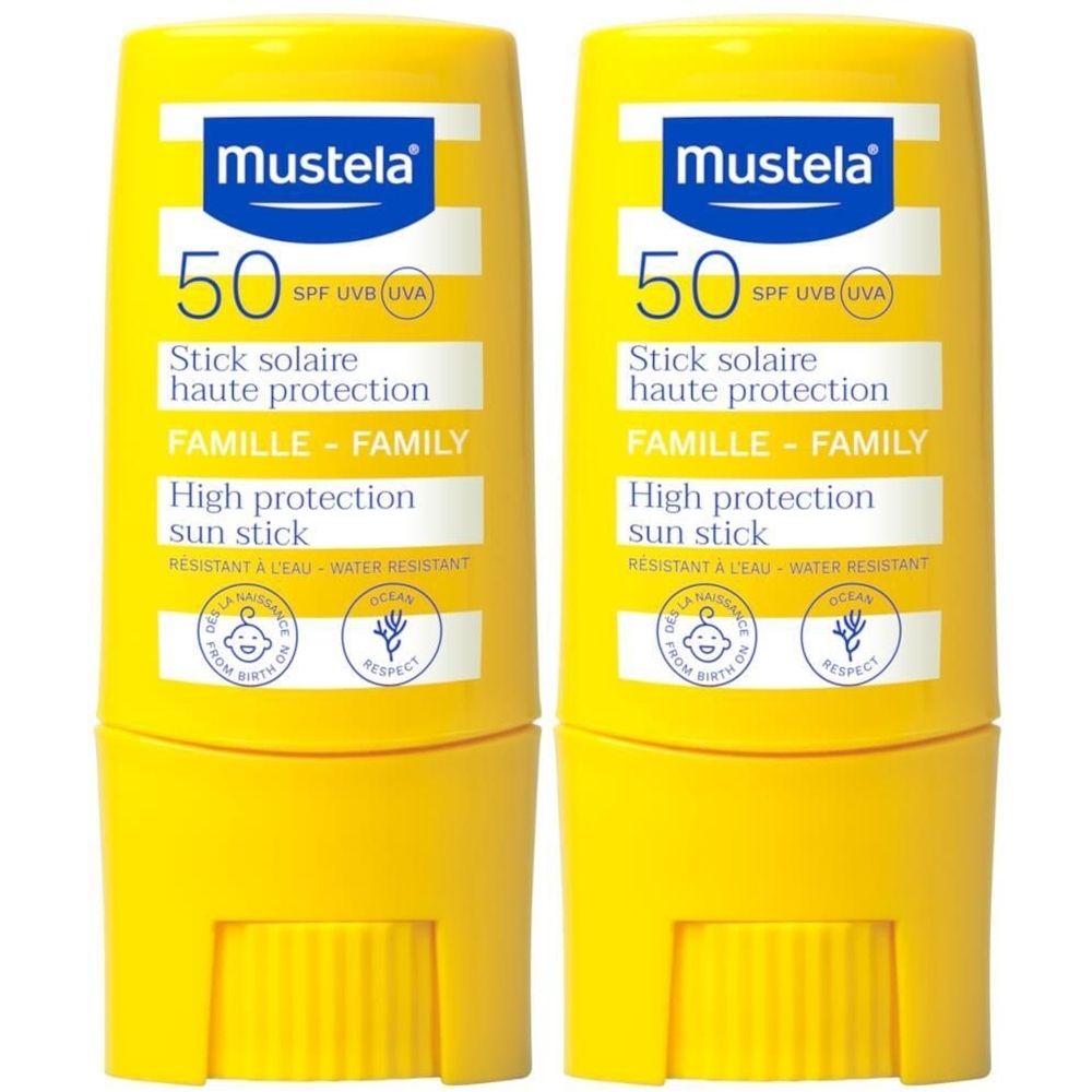 mustela® Stick Solaire SPF50 Famille Crème 2x9 ml